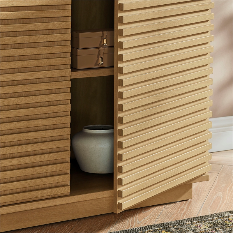Render 2-Door Fluted Accent Cabinet in Oak