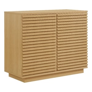 Render 2-Door Fluted Accent Cabinet in Oak