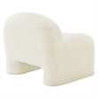 Mina Faux Fur Accent Chair in White