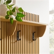 Render Fluted 3-in-1 Hall Tree With Storage Bench and Coat Rack in Oak