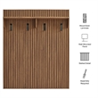 Render Fluted Coat Rack Panel With Shelf in Walnut