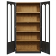 Modway Anwen Solid Wood and Glass Display Cabinet in Black Oak