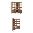 Bixby 3-piece Corner Bookshelf Set with Narrow Bookshelves in Walnut