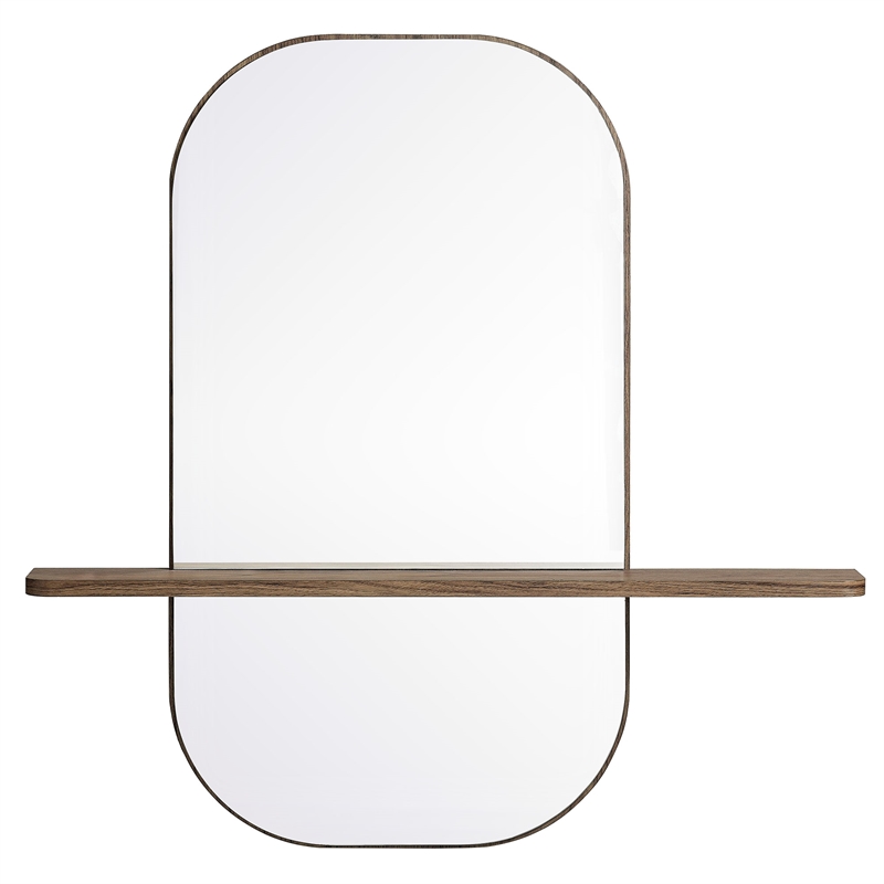 Solstice Large Oval Mirror in Walnut