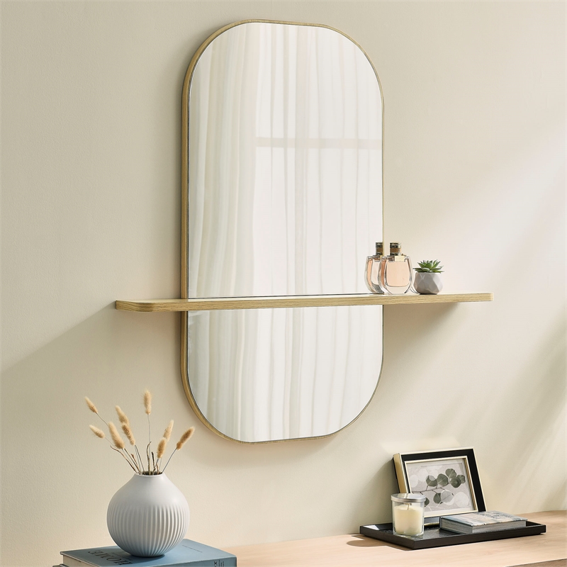 Solstice Large Oval Mirror in Oak