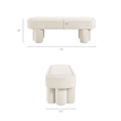 Mossi Oval Performance Velvet Accent Bench in Alabster