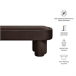 Mossi Oval Performance Velvet Accent Bench in Chocolate Brown
