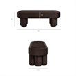 Mossi Oval Performance Velvet Accent Bench in Chocolate Brown