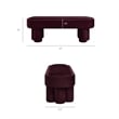 Mossi Oval Performance Velvet Accent Bench in Mulberry