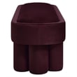 Mossi Oval Performance Velvet Accent Bench in Mulberry