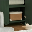 Dahlia 78 Inch Fluted and Scalloped Arched Storage Cabinet in Hunter Green