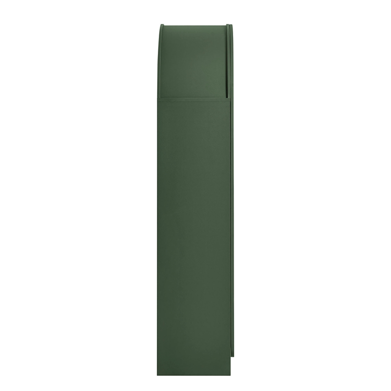 Dahlia 78 Inch Fluted and Scalloped Arched Storage Cabinet in Hunter Green