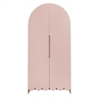 Dahlia 78 Inch Fluted and Scalloped Arched Storage Cabinet in Soft Pink