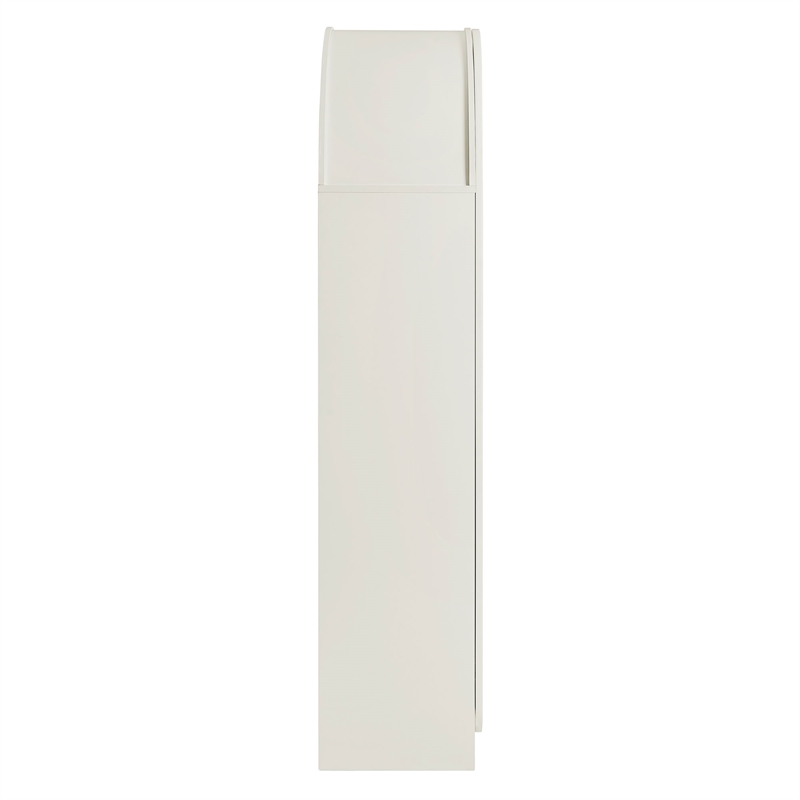 Dahlia 78 Inch Fluted and Scalloped Arched Storage Cabinet in White