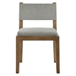 Calder Fabric Upholstered Wood Armless Dining Chair in Wheat