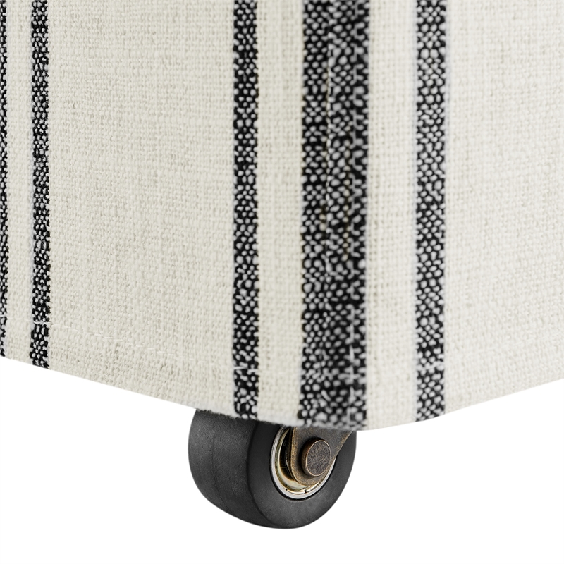 Tessera Striped Slipcovered Dining Side Chair in Black Stripe