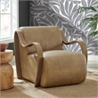 Atrium Vegan Leather Accent Armchair in Toast