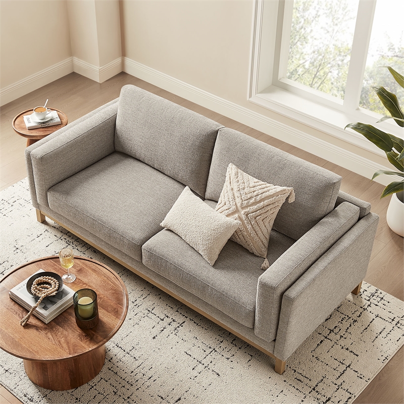 Modway Roscoe 81 inch Fabric Sofa in Gray