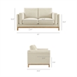 Modway Roscoe 63 inch Fabric Loveseat in White