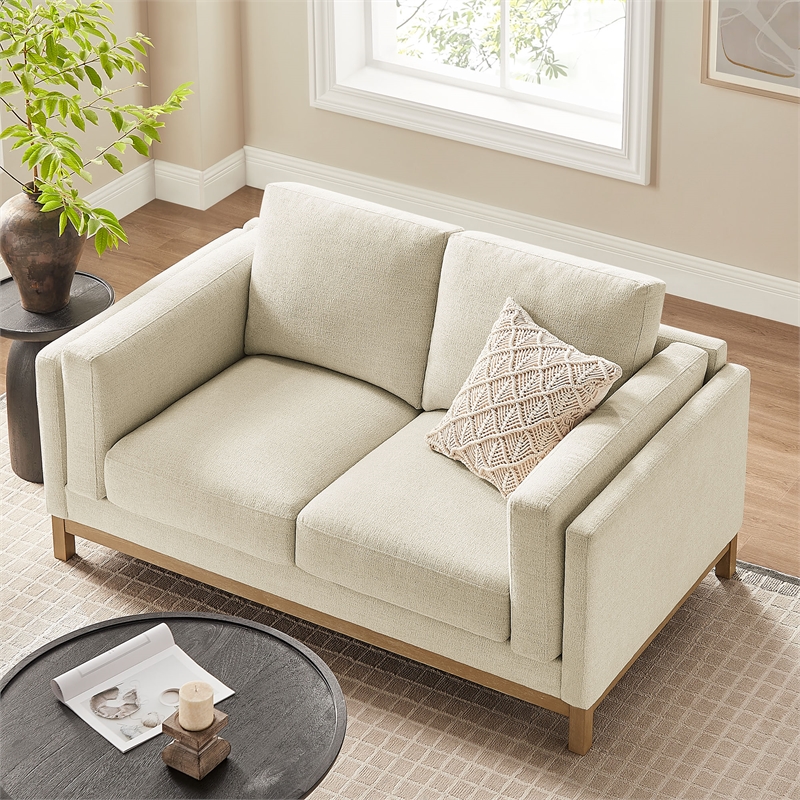 Modway Roscoe 63 inch Fabric Loveseat in White