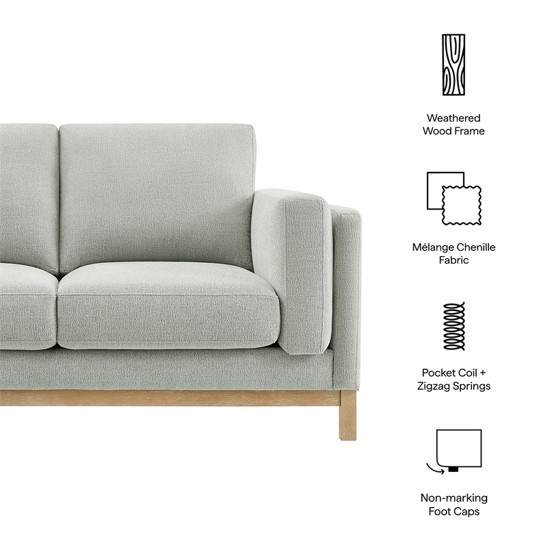 Modway Roscoe 63 inch Fabric Loveseat in Gray