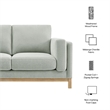 Modway Roscoe 63 inch Fabric Loveseat in Gray