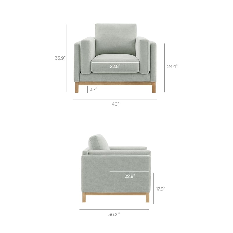 Modway Roscoe Fabric Armchair in Gray