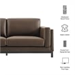 Modway Roscoe 81 inch Vegan Leather Sofa in Brown