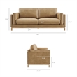 Modway Roscoe 81 inch Vegan Leather Sofa in Brown