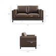 Modway Roscoe 63 inch Vegan Leather Loveseat in Brown