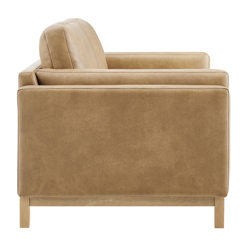 Modway Roscoe 63 inch Vegan Leather Loveseat in Brown