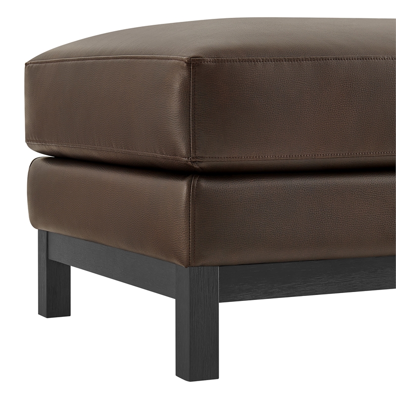Modway Roscoe Vegan Leather Ottoman in Brown