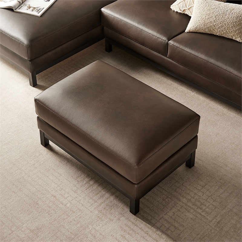 Modway Roscoe Vegan Leather Ottoman in Brown