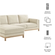 Modway Roscoe Left-Facing Fabric Sectional Sofa with Chaise in White