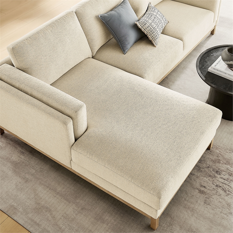 Modway Roscoe Left-Facing Fabric Sectional Sofa with Chaise in White