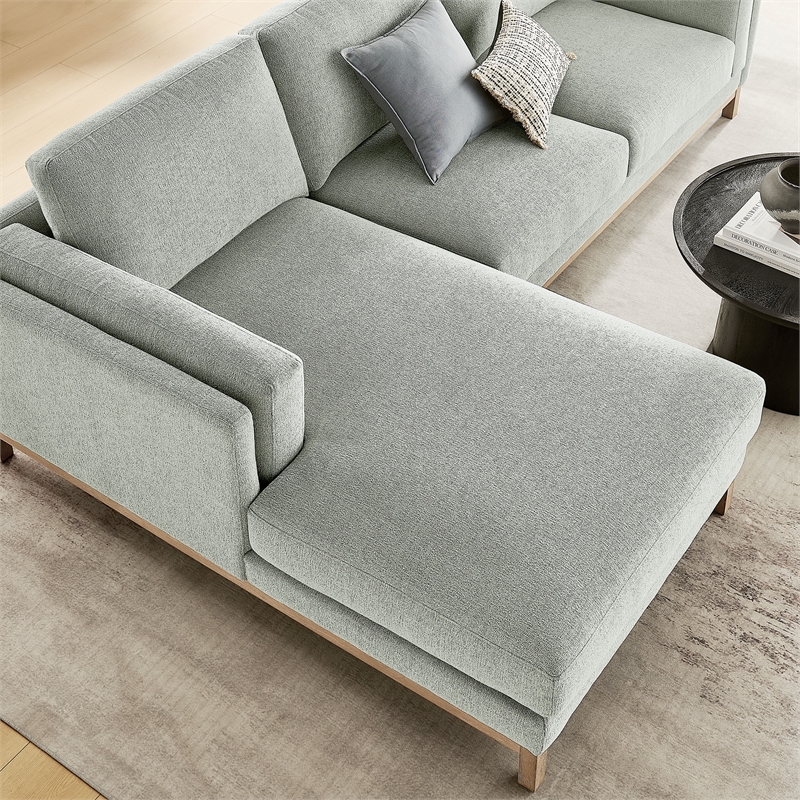 Modway Roscoe Left-Facing Fabric Sectional Sofa with Chaise in Gray