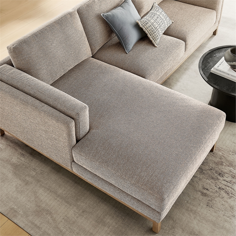 Modway Roscoe Left-Facing Fabric Sectional Sofa with Chaise in Gray