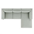 Modway Roscoe Right-Facing Fabric Sectional Sofa with Chaise in Gray