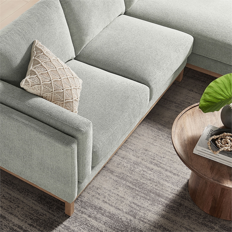 Modway Roscoe Right-Facing Fabric Sectional Sofa with Chaise in Gray