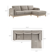 Modway Roscoe Right-Facing Fabric Sectional Sofa with Chaise in Gray