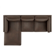 Modway Roscoe Left-Facing Vegan Leather Sectional Sofa with Chaise in Brown