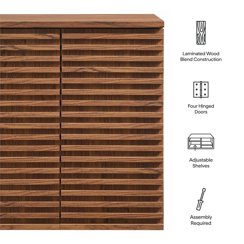 Modway Render Wall Mounted Bathroom Cabinet in Brown