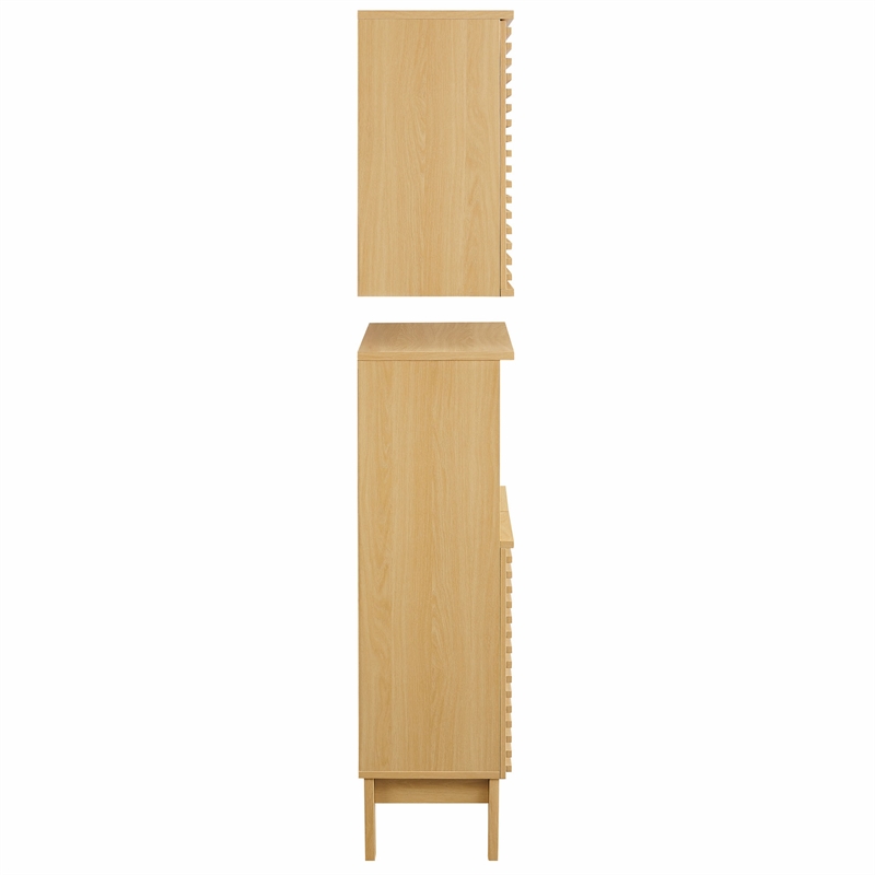Modway Render Bathroom Cabinet Set in Brown