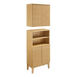 Modway Render Bathroom Cabinet Set in Brown