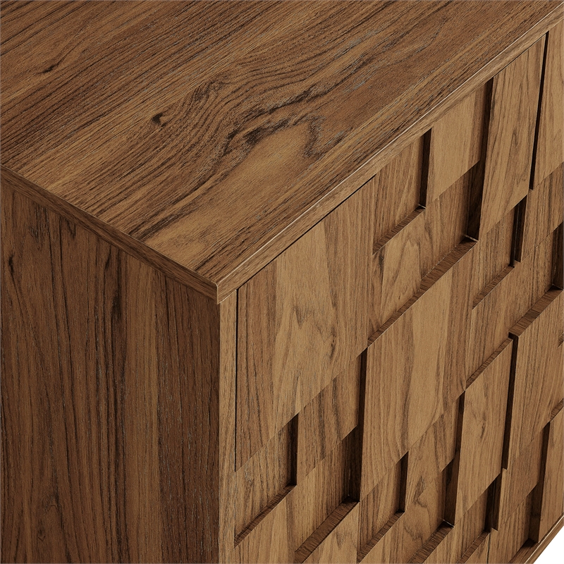 Modway Owen 59 Inch 4 Door Geometric Sideboard in Brown