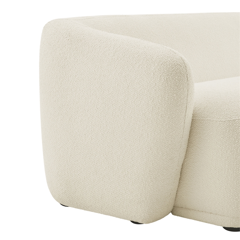 Monica 88 Inch Boucle Fabric Sofa in Cream