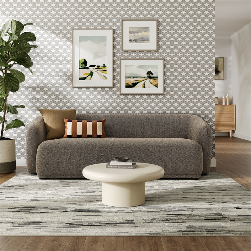 Monica 88 Inch Boucle Fabric Sofa in Earth