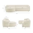Monica 2 Piece Left Facing Boucle Fabric Modular Sofa with Chaise