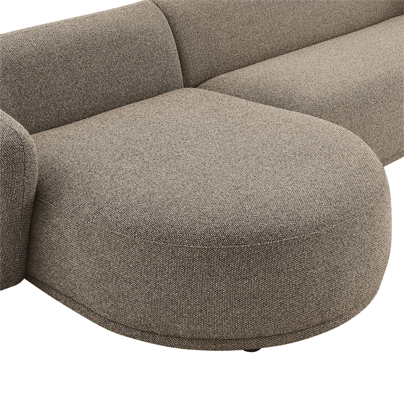 Monica 2 Piece Left Facing Boucle Fabric Modular Sofa with Chaise