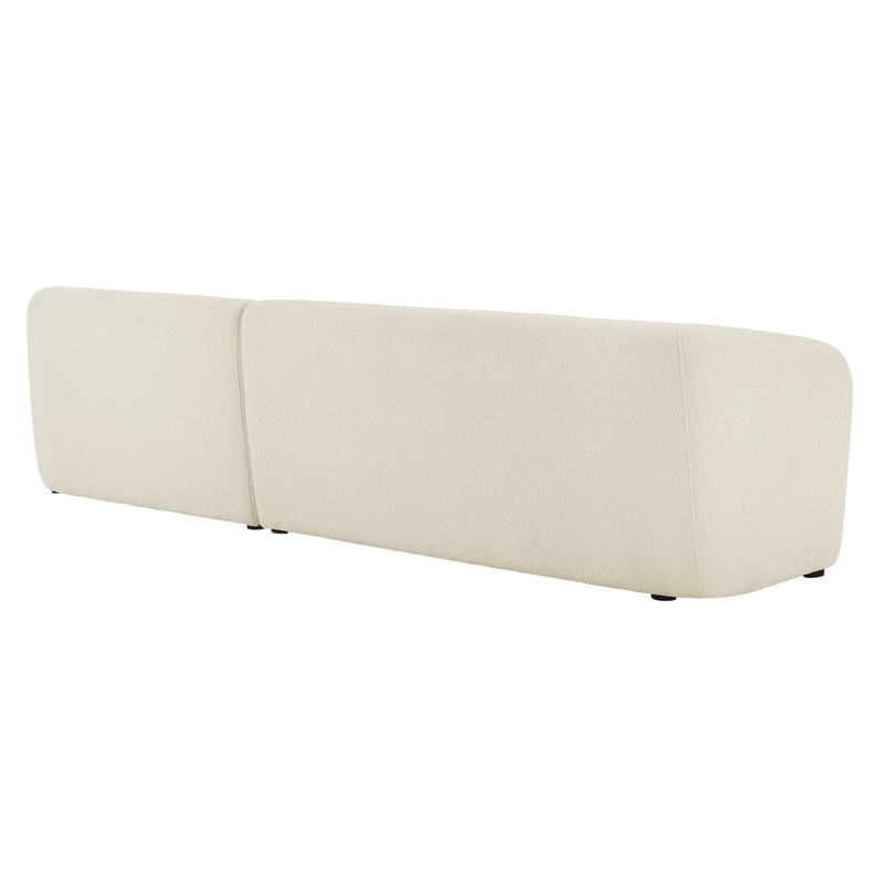 Monica 2 Piece Right Facing Boucle Fabric Modular Sofa with Chaise